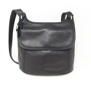 Rolfs Sleek Flap Closure Leather‎ Crossbody Black